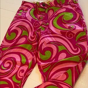 Loudmouth Pink, Hot Pink & Green Swirl Chinos